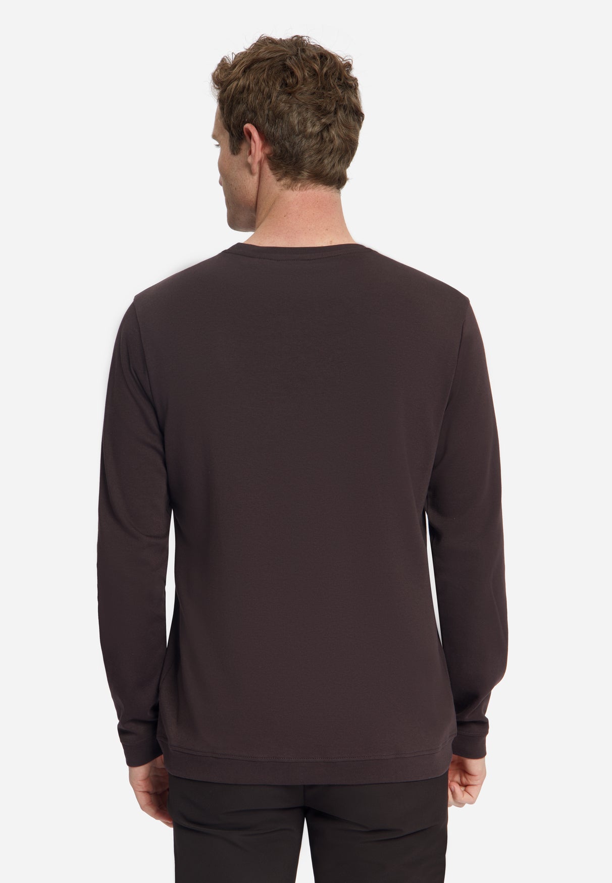 T-shirt Interlock à Manches Longues | Dark Brown
