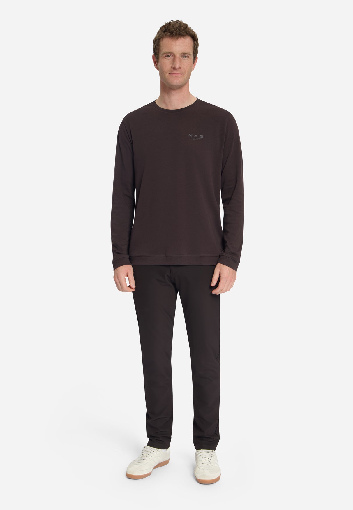 T-shirt Interlock à Manches Longues | Dark Brown