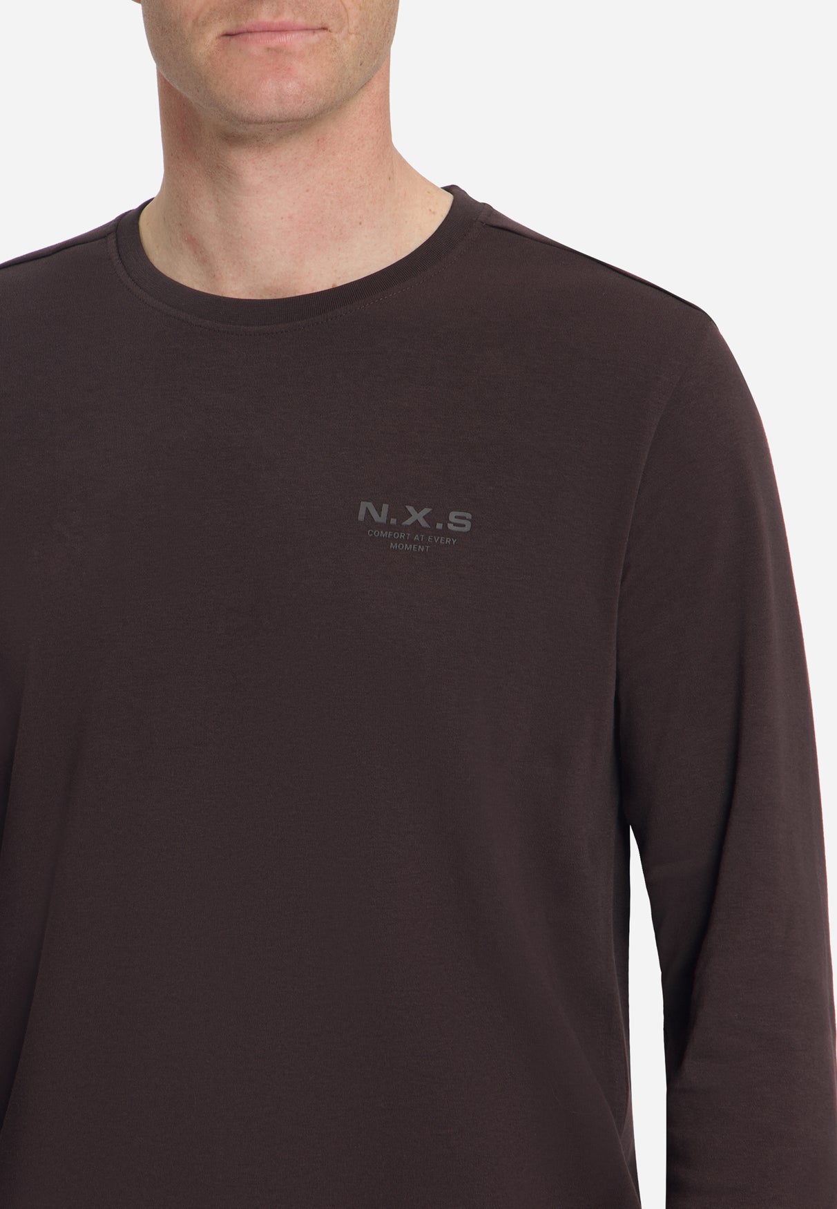 T-shirt Interlock à Manches Longues | Dark Brown