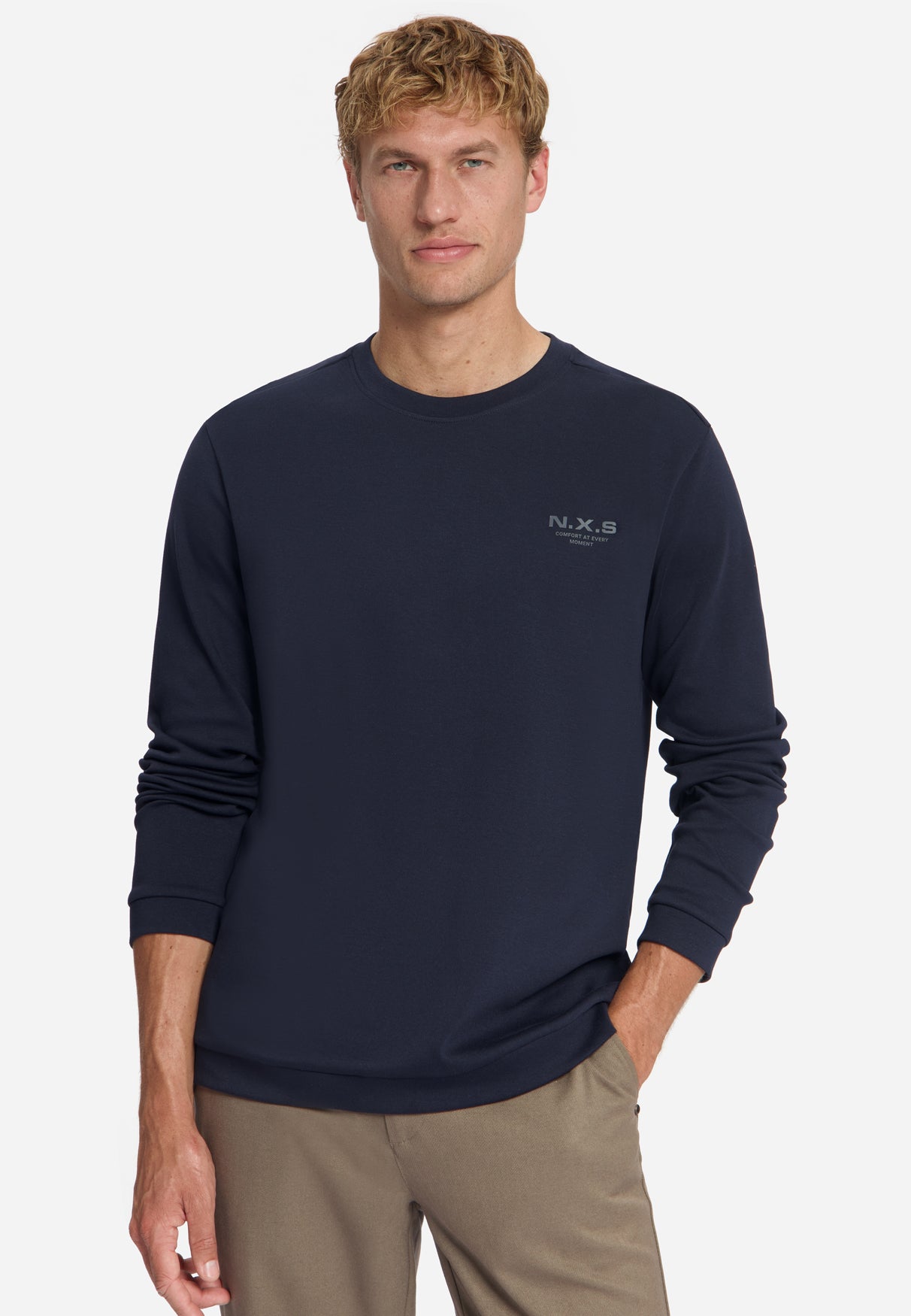 T-shirt Interlock à Manches Longues | Dark Night