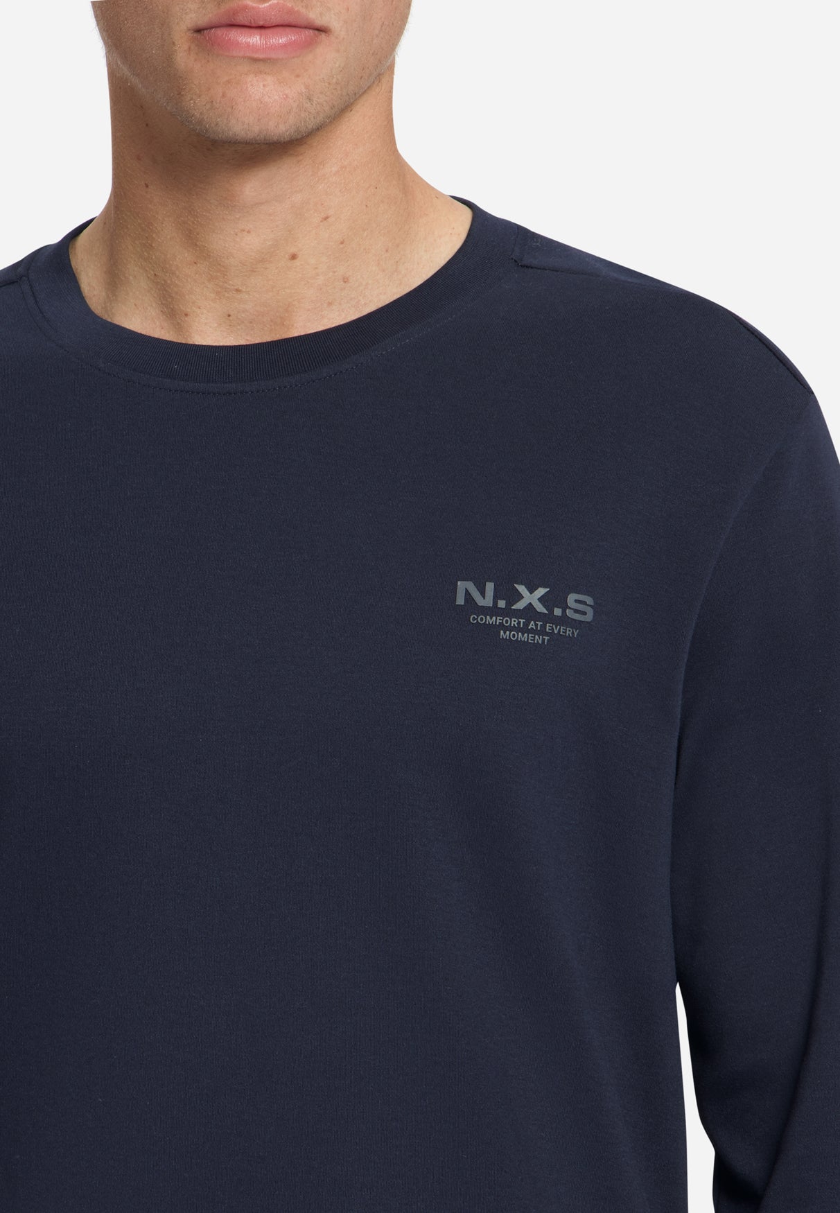 T-shirt Interlock à Manches Longues | Dark Night