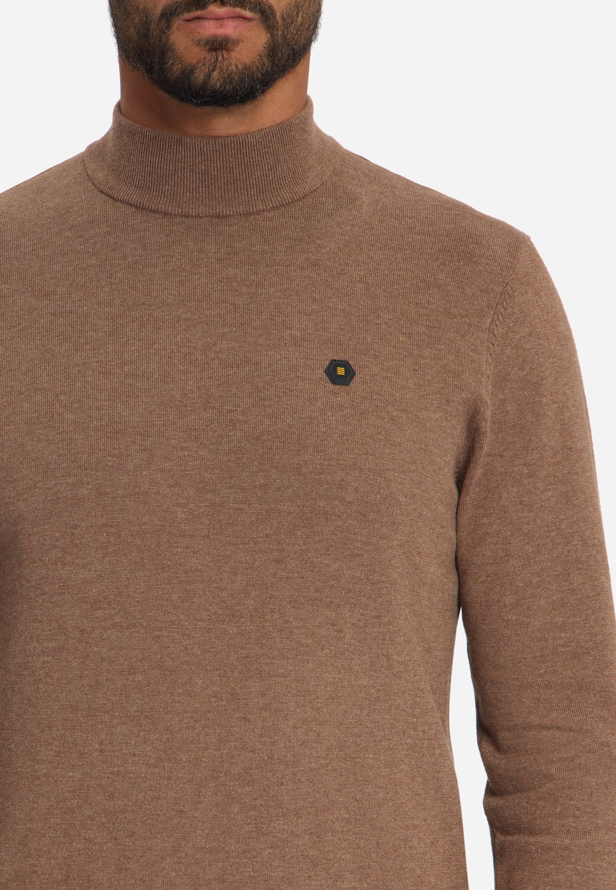 Fine Knit Turtleneck Jumper | Light Brown