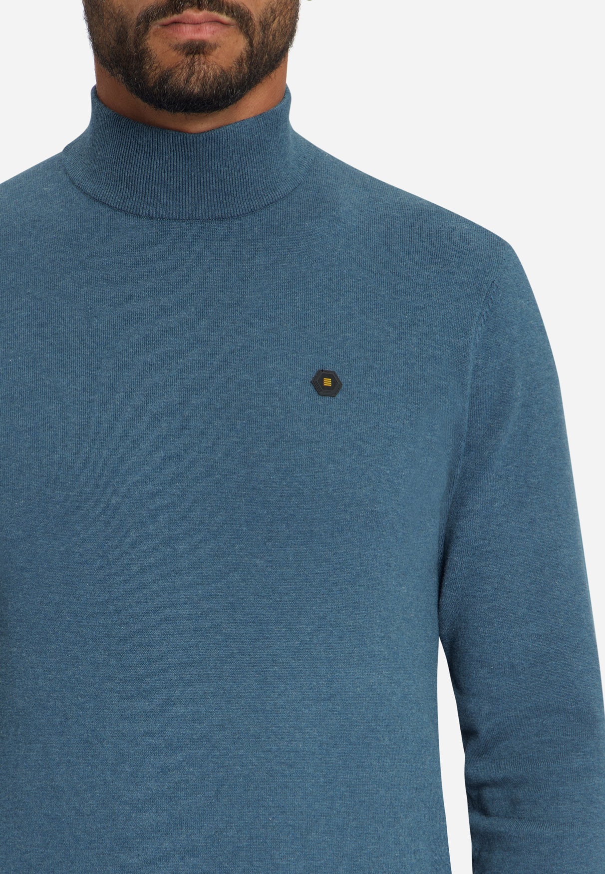 Pull à col roulé en maille fine | Shadow blue