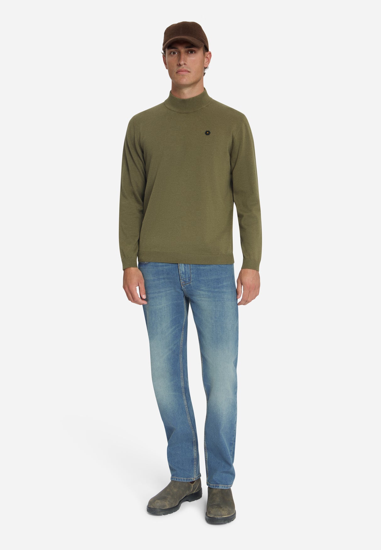 Pull à col roulé en maille fine | moss
