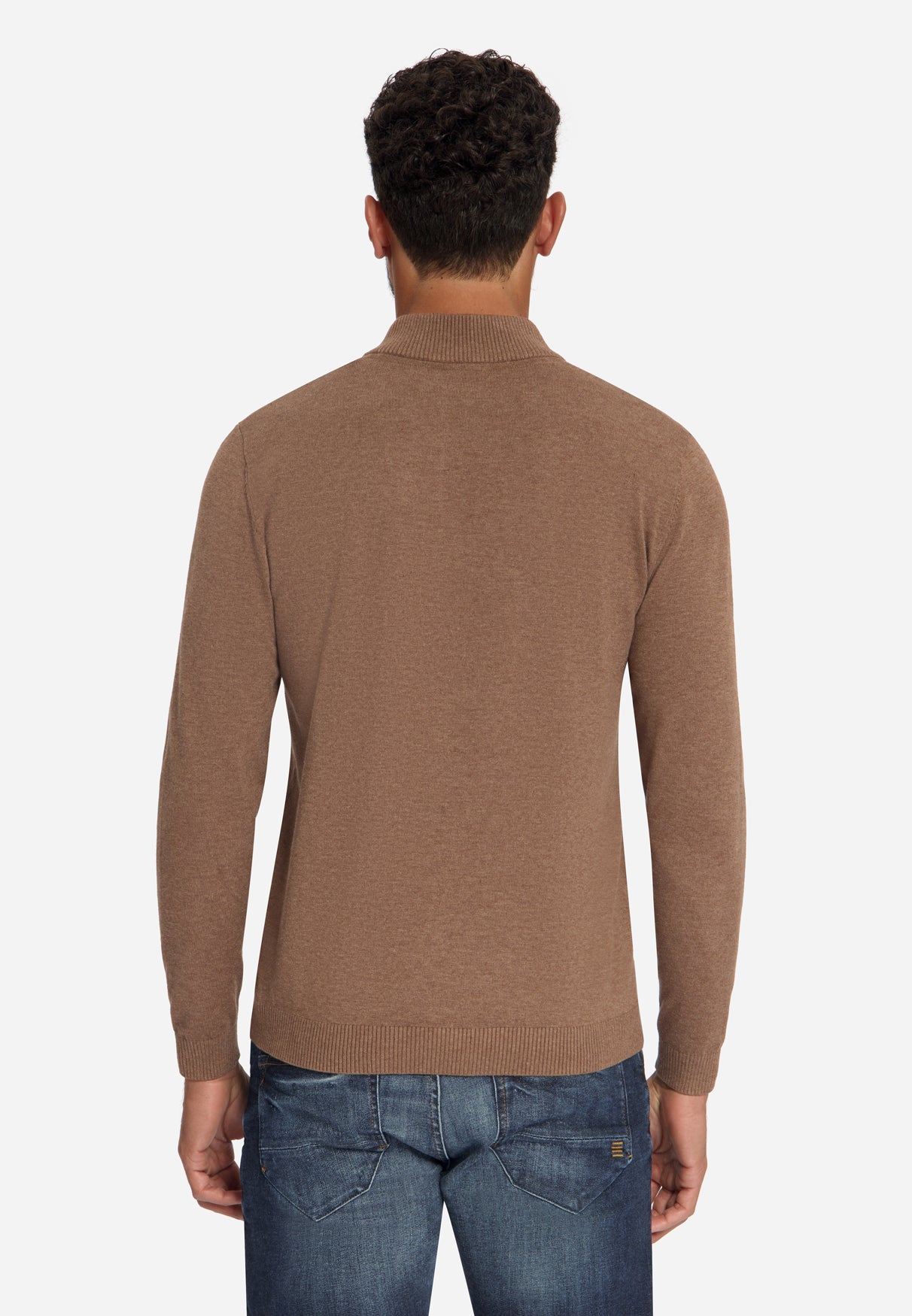 Pull à col boutonné | Marron clair