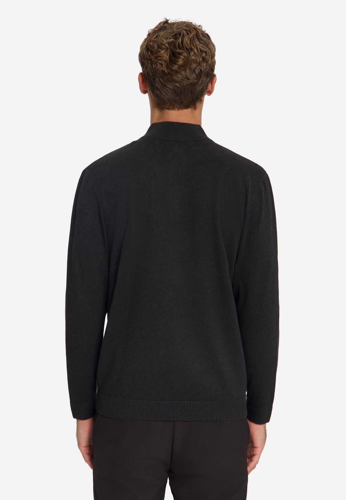 Pull à col boutonné | Marron foncé