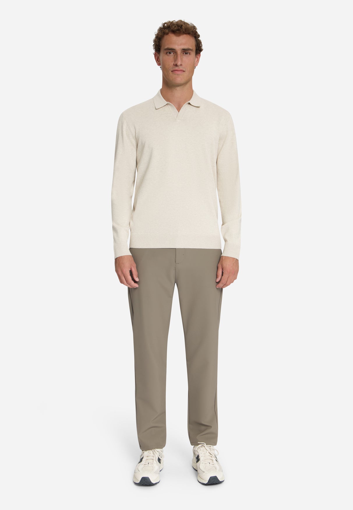 Polo en maille fine | Stone