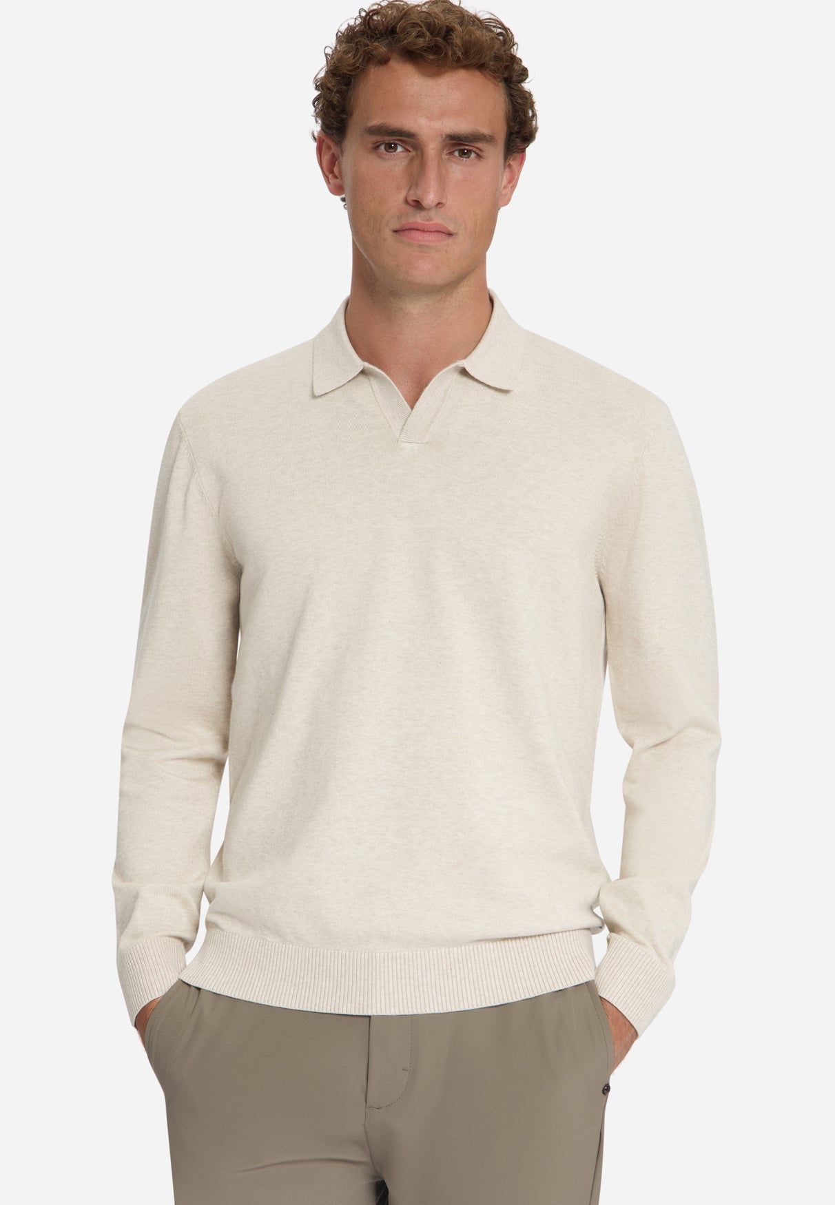Polo en maille fine | Stone