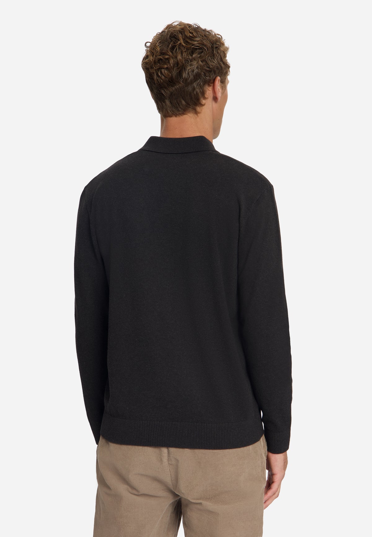 Polo en maille fine | Marron foncé