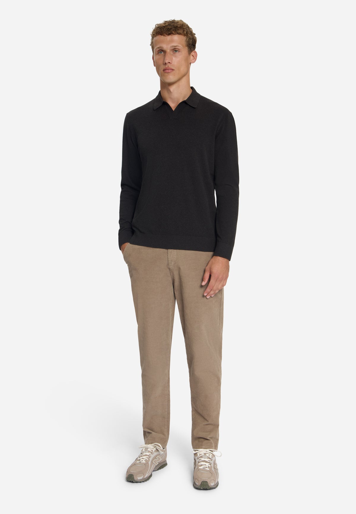 Polo en maille fine | Marron foncé