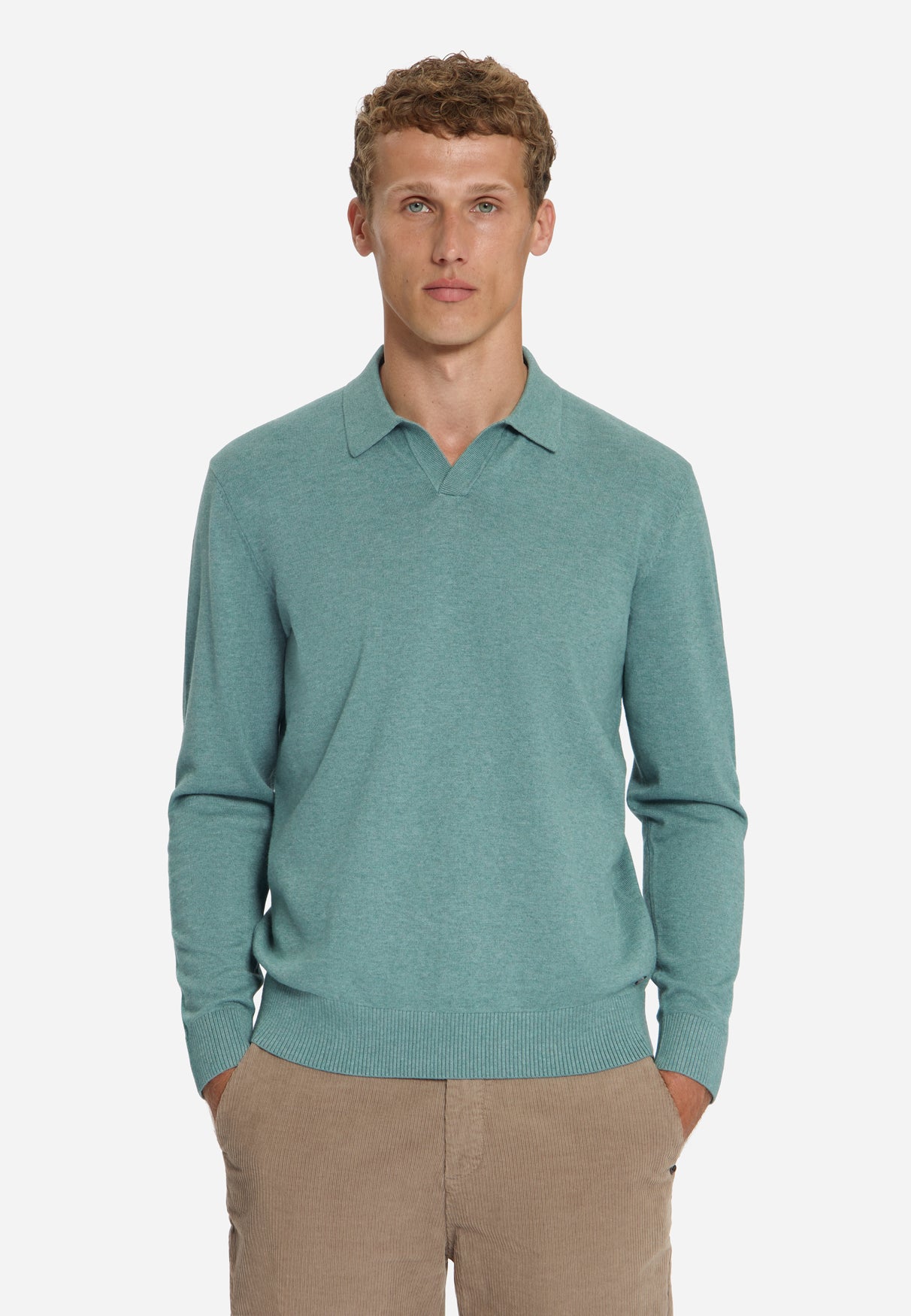 Polo en maille fine | Bleu poudré