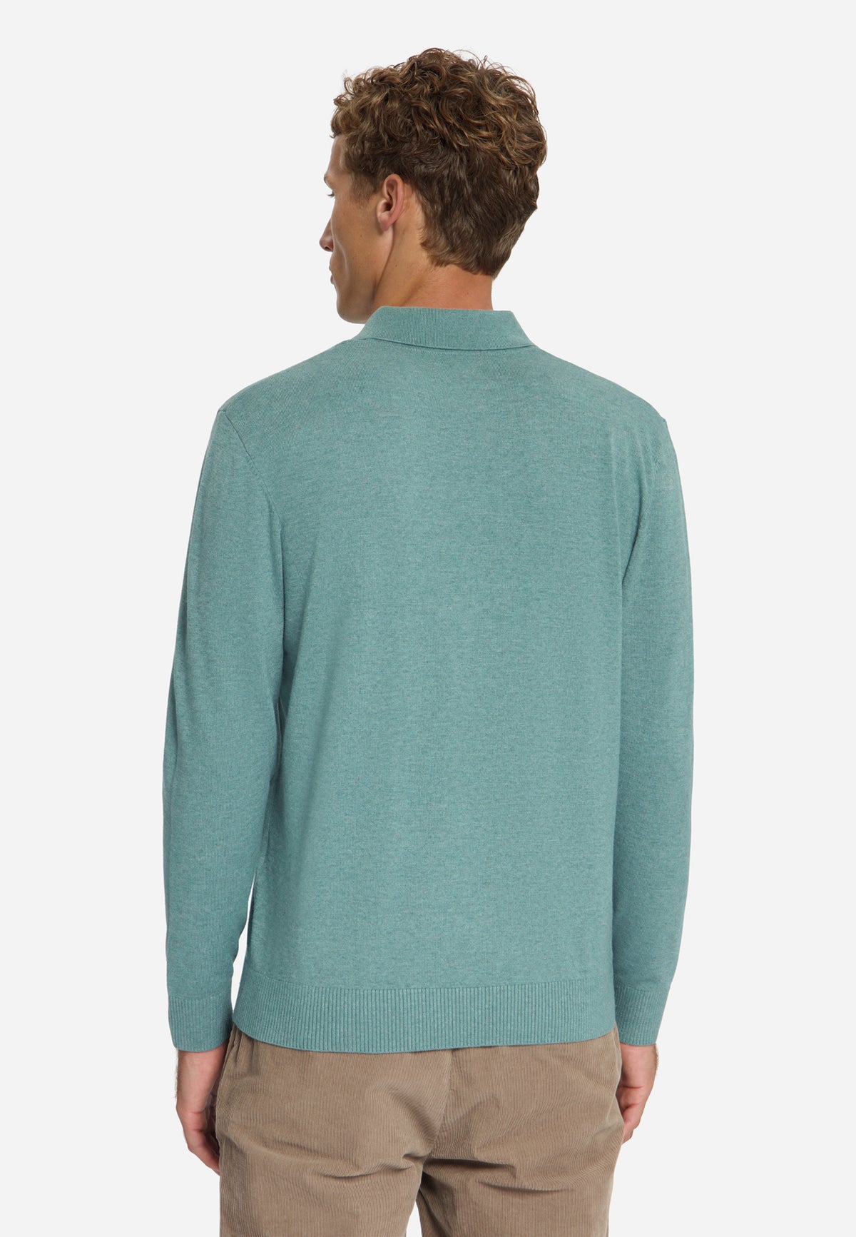 Polo en maille fine | Bleu poudré