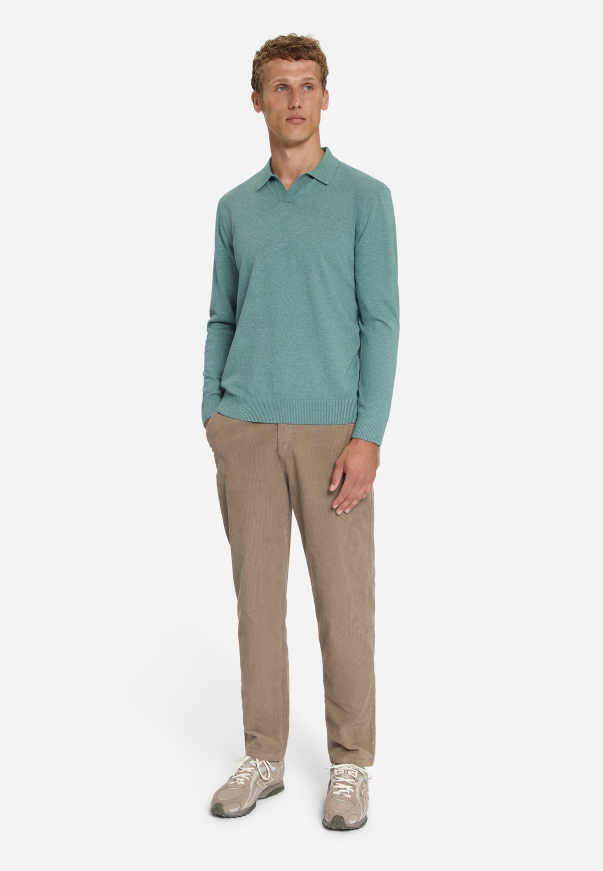 Polo en maille fine | Bleu poudré