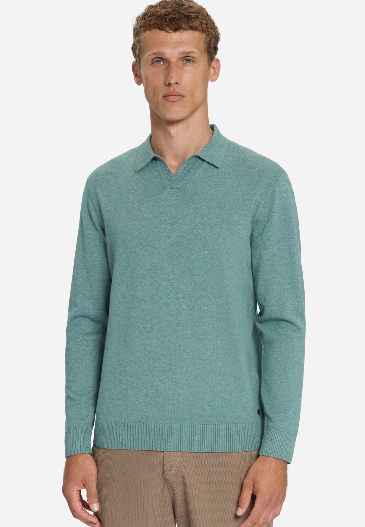 Polo en maille fine | Bleu poudré
