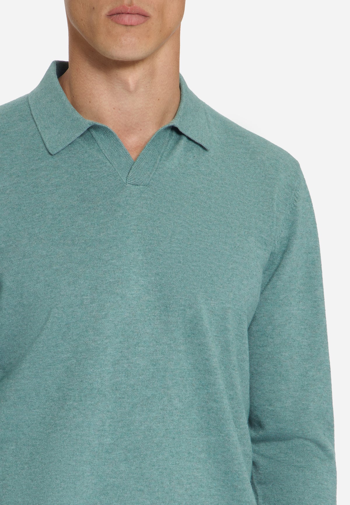 Polo en maille fine | Bleu poudré