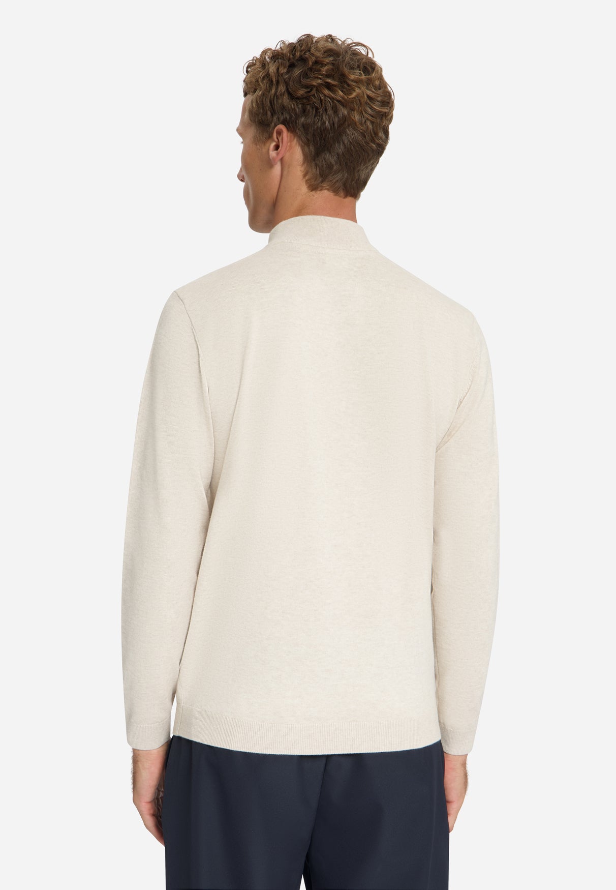 Pull Col Zippé Mélange | Stone