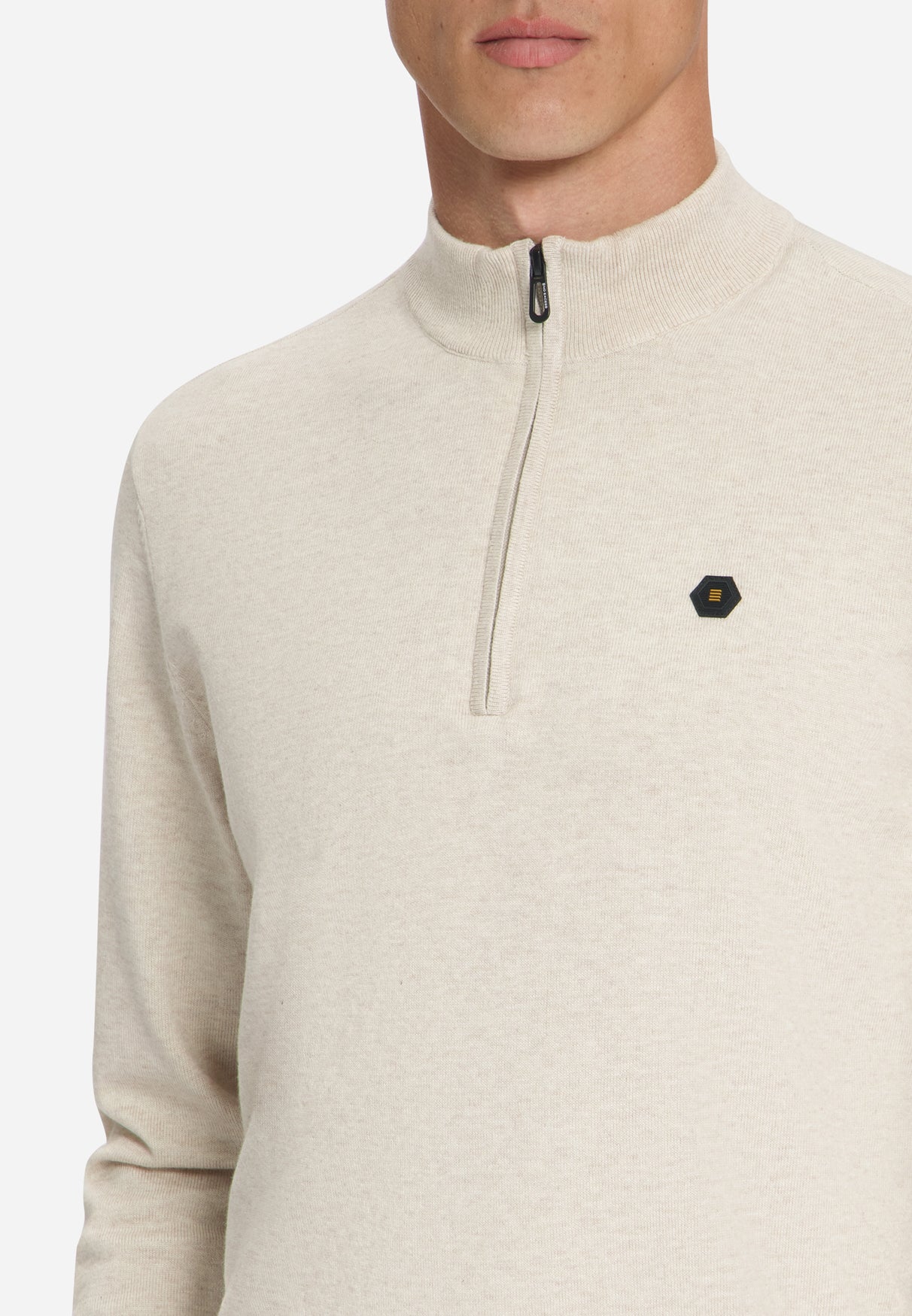 Pull Col Zippé Mélange | Stone