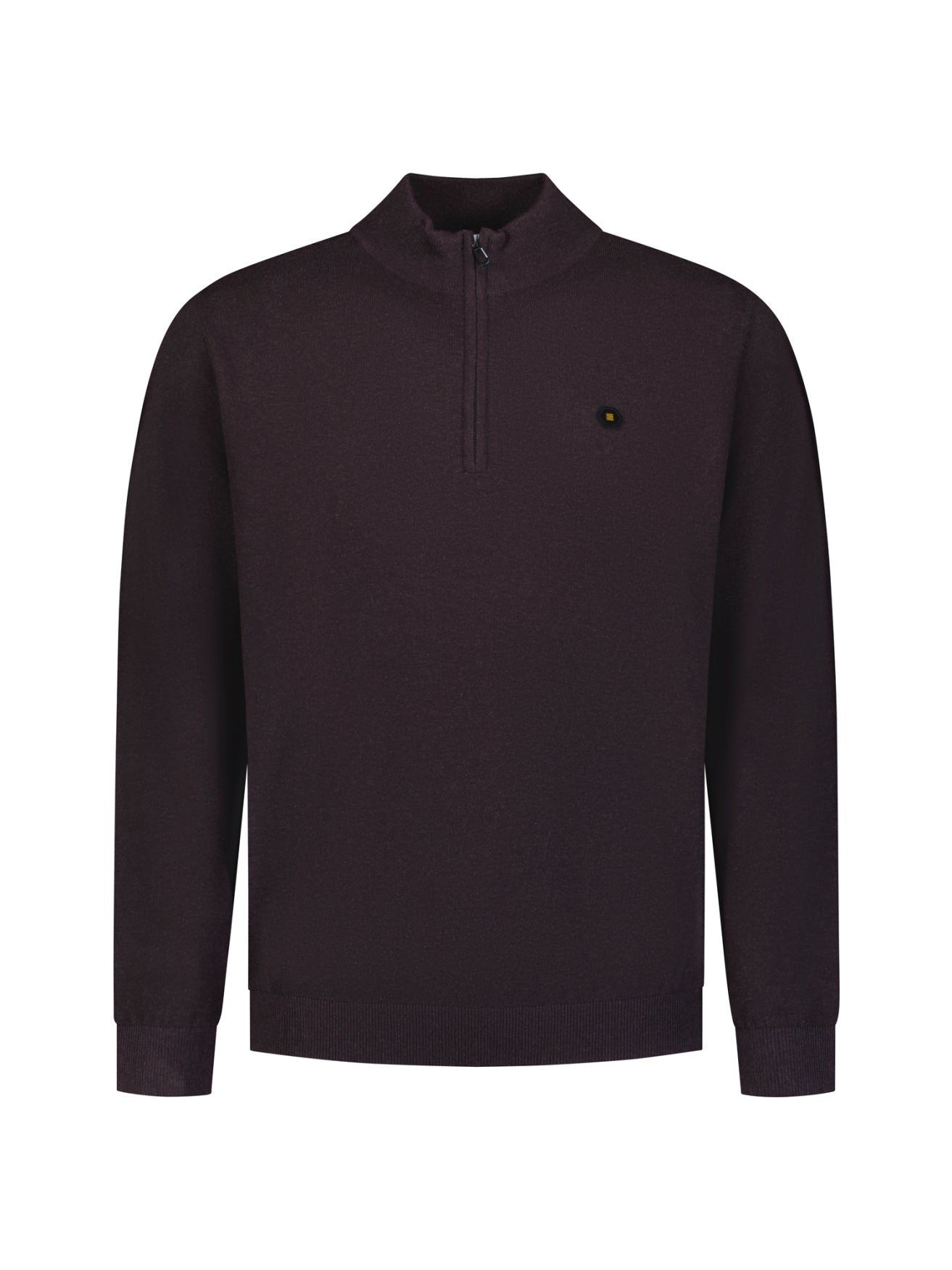 Pull Col Zippé Mélange | Dark Brown