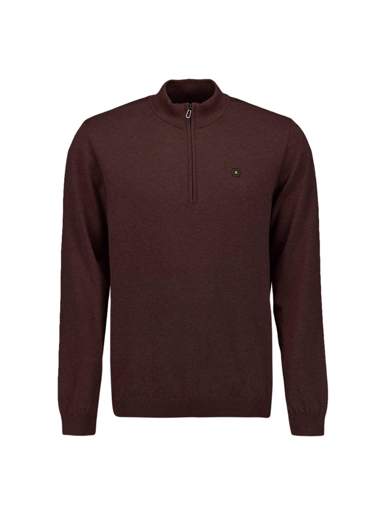 Melange Half-Zip Jumper | Dark Brown