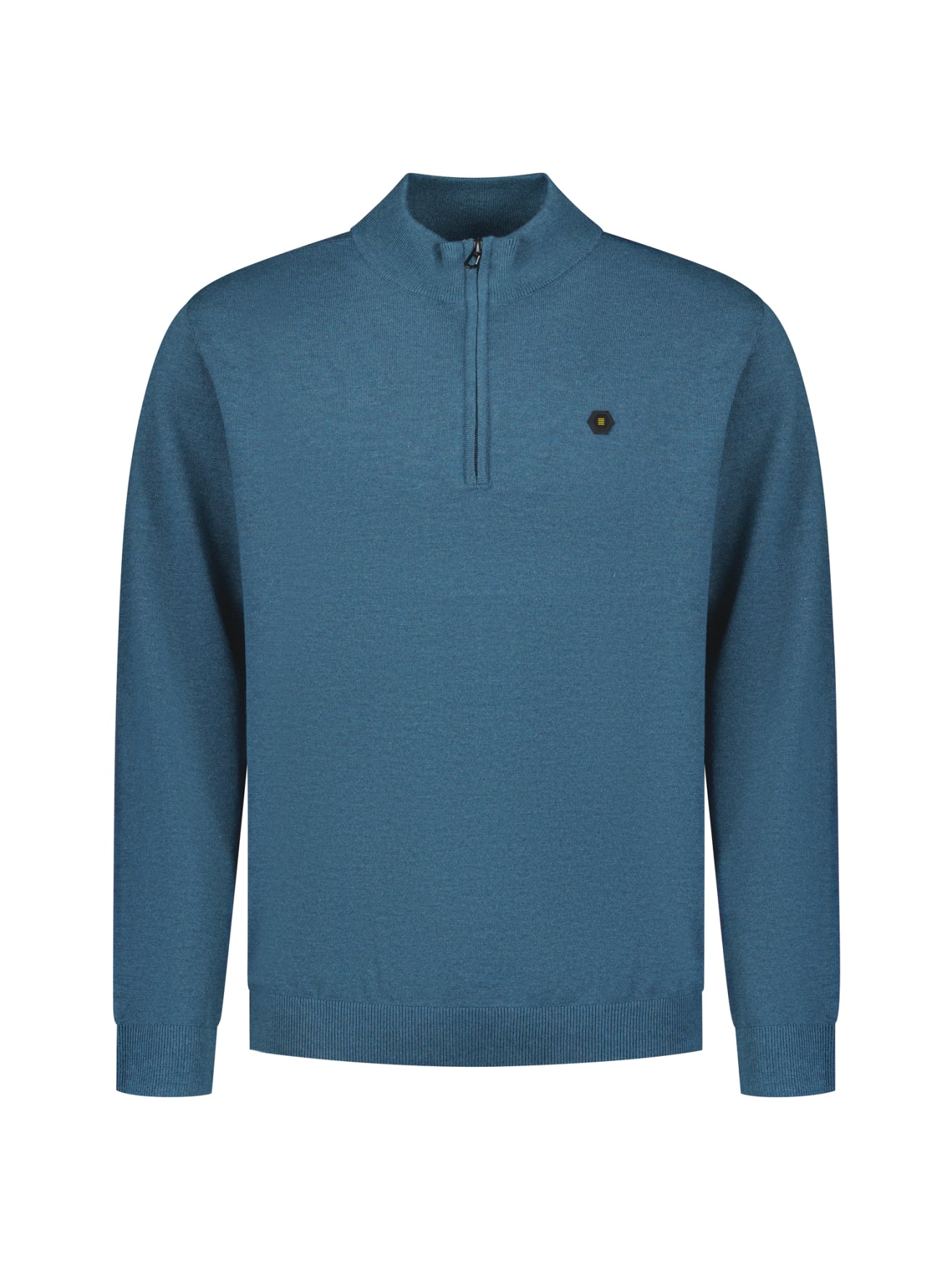 Pull Col Zippé Mélange | Shadow Blue