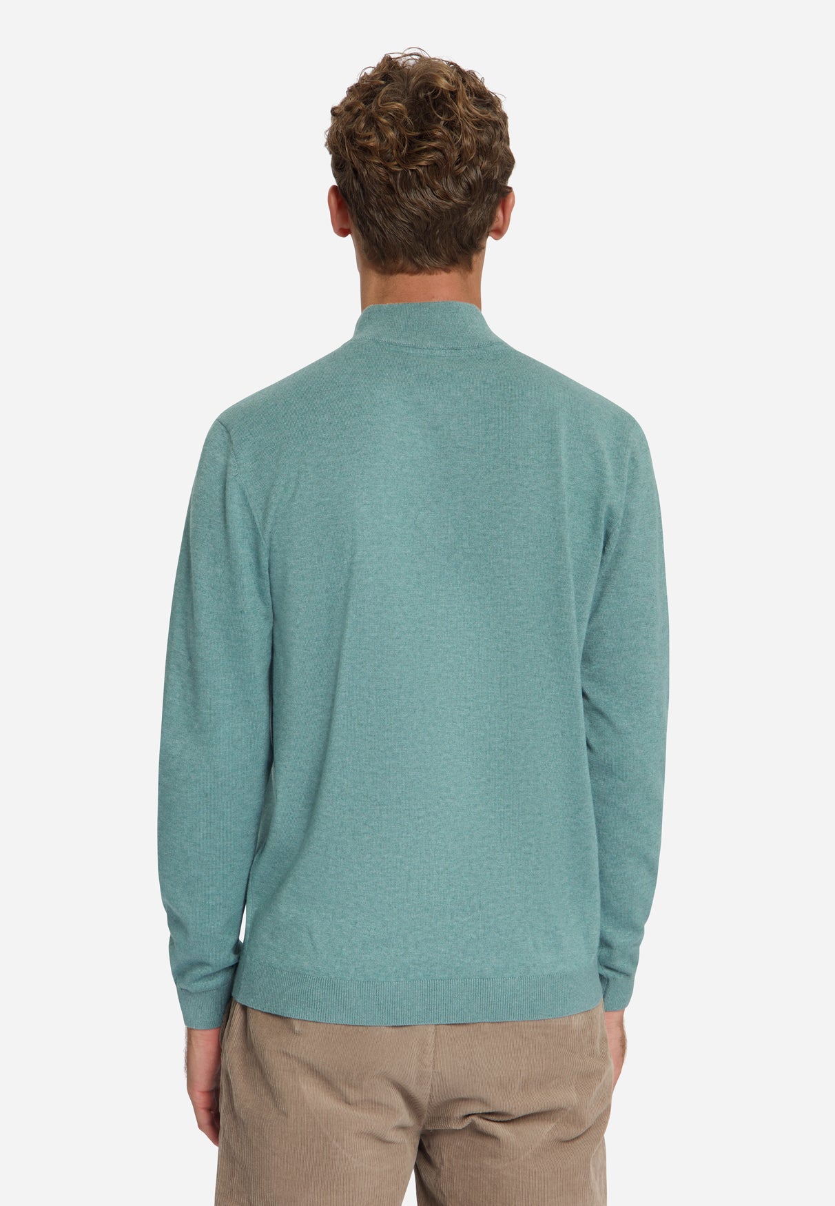 Half-Zip Melange Jumper | Dusty Blue