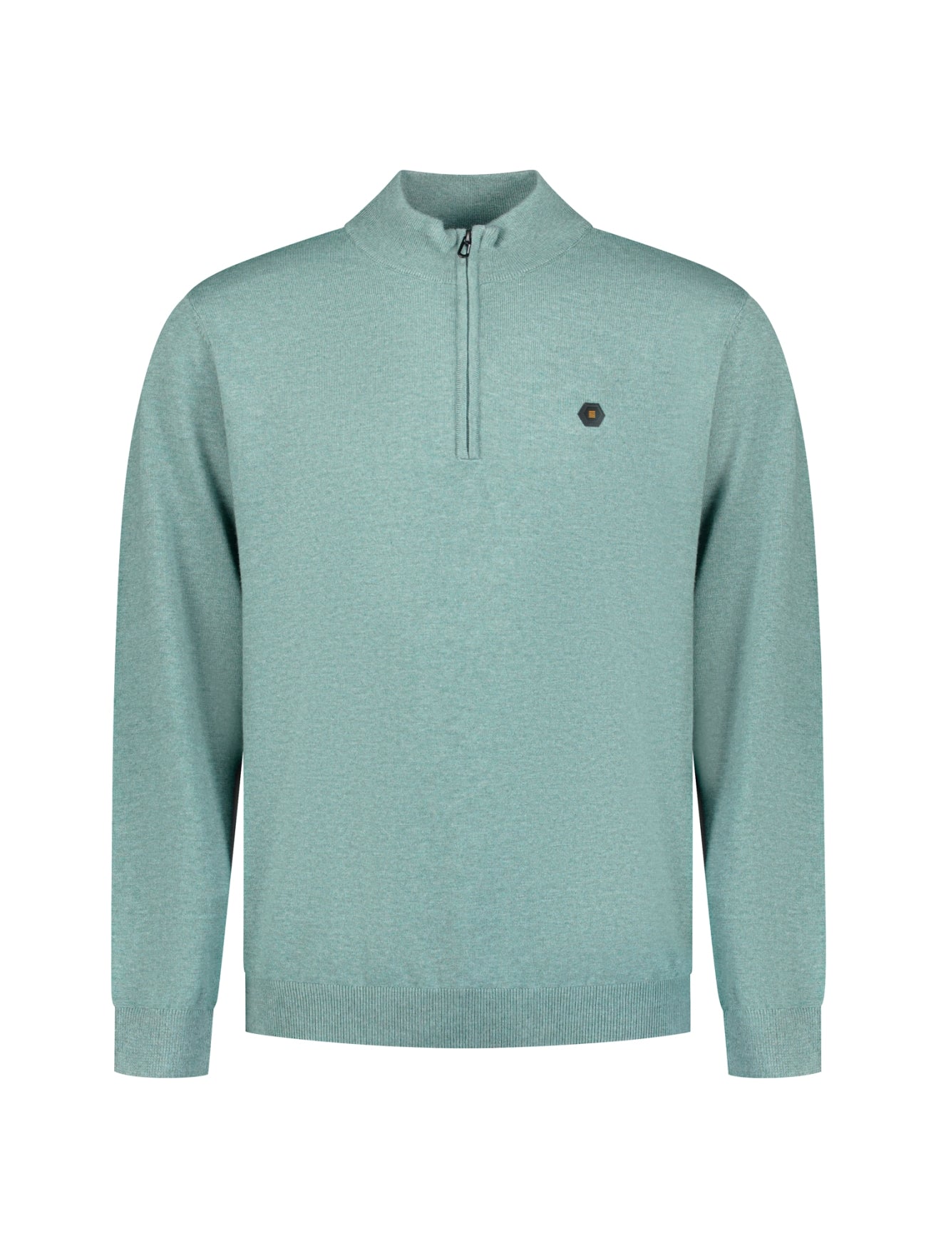 Half-Zip Melange Jumper | Dusty Blue