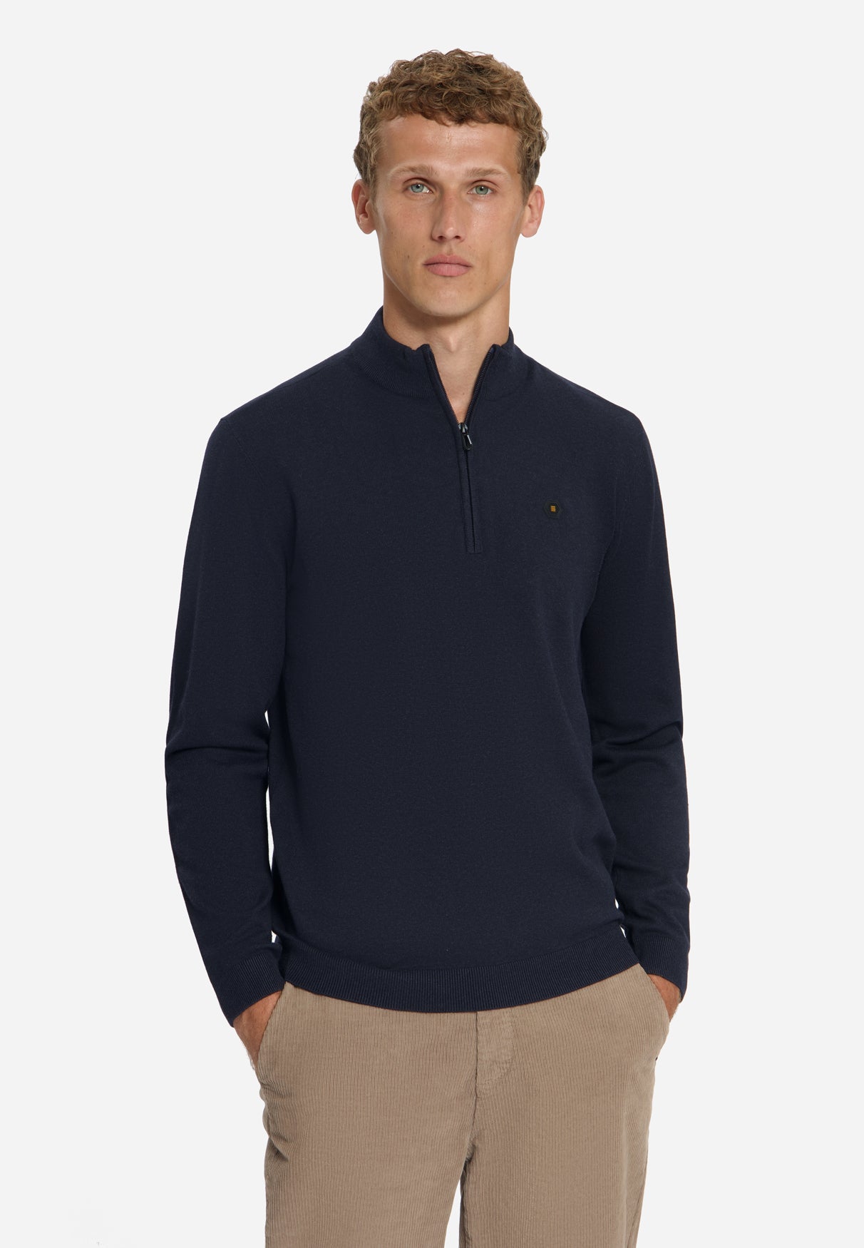 Pull Col Zippé Mélange | Dark Night