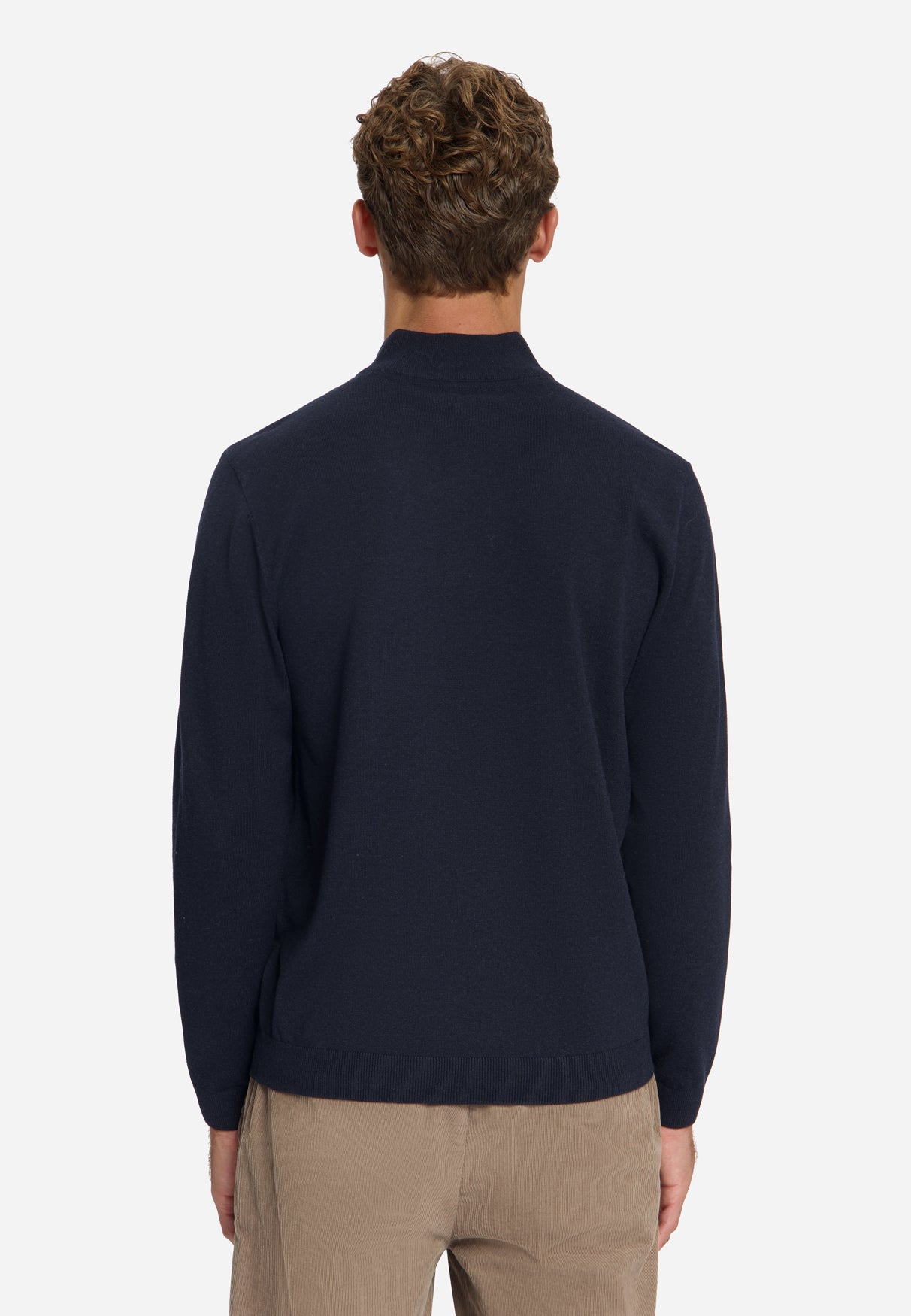 Pull Col Zippé Mélange | Dark Night