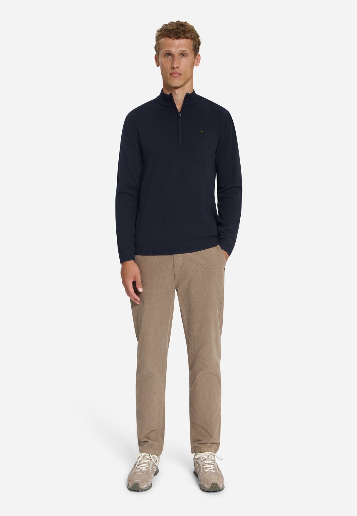 Pull Col Zippé Mélange | Dark Night