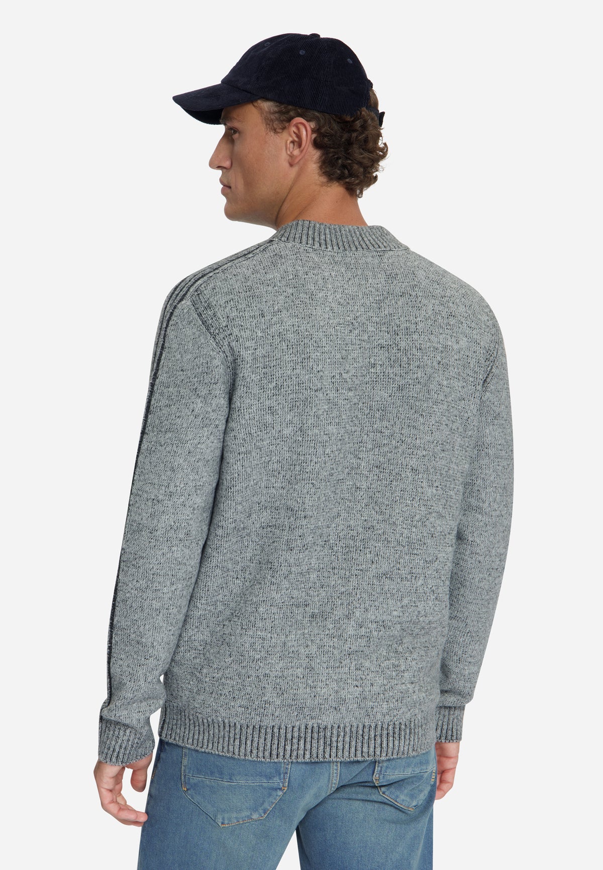 Cardigan en maille bicolore | Grey Melange