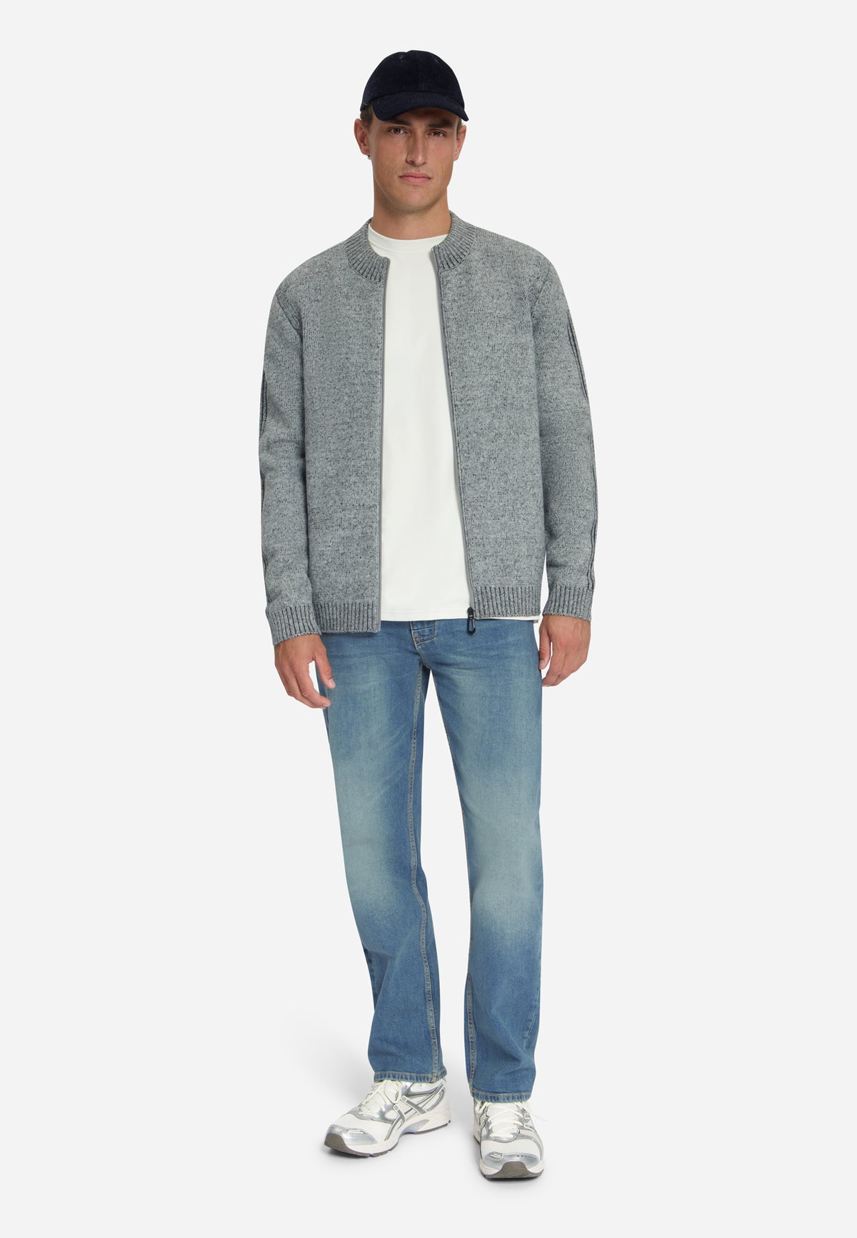 Cardigan en maille bicolore | Grey Melange