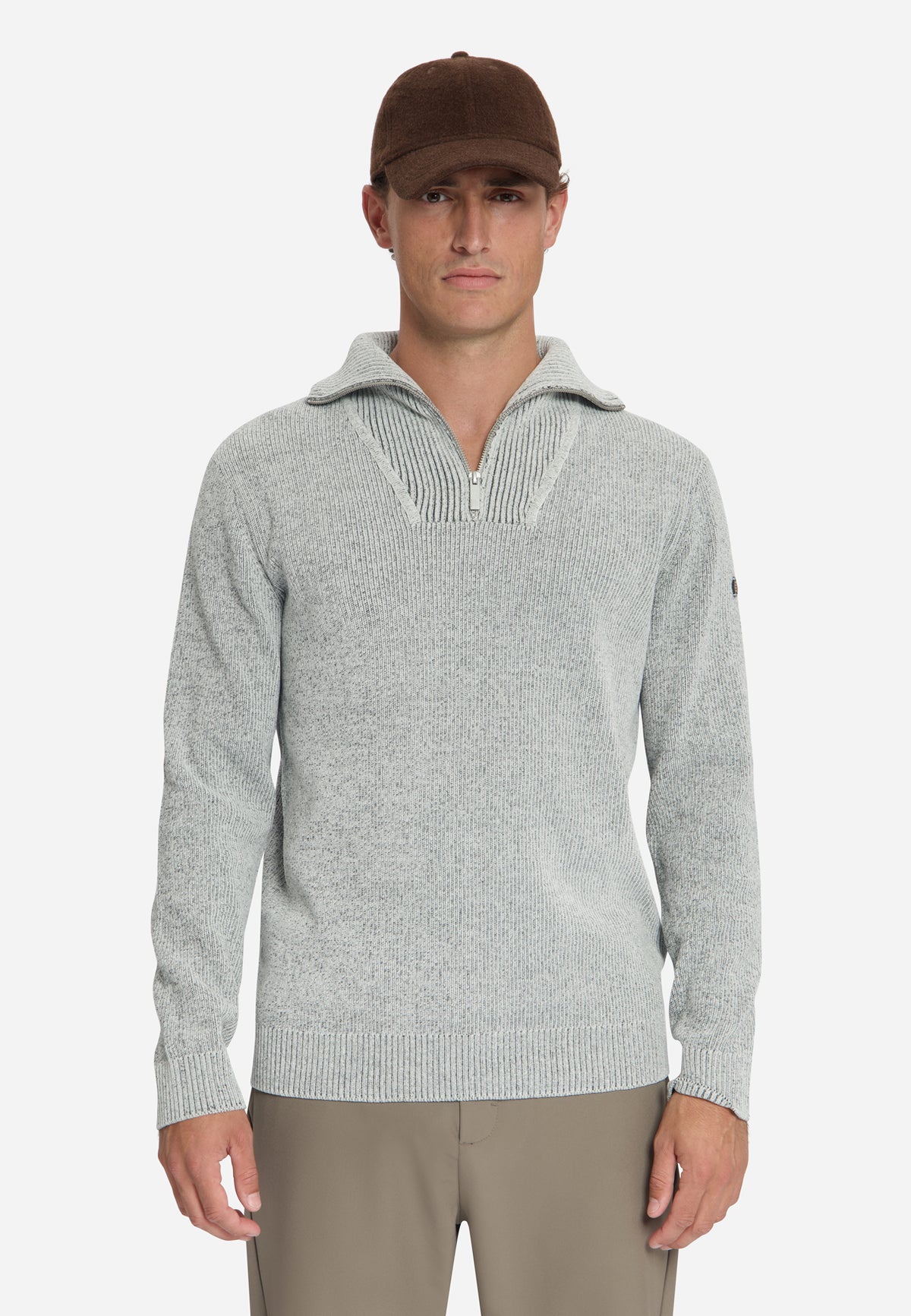 Pull doux à demi-zip | Stone