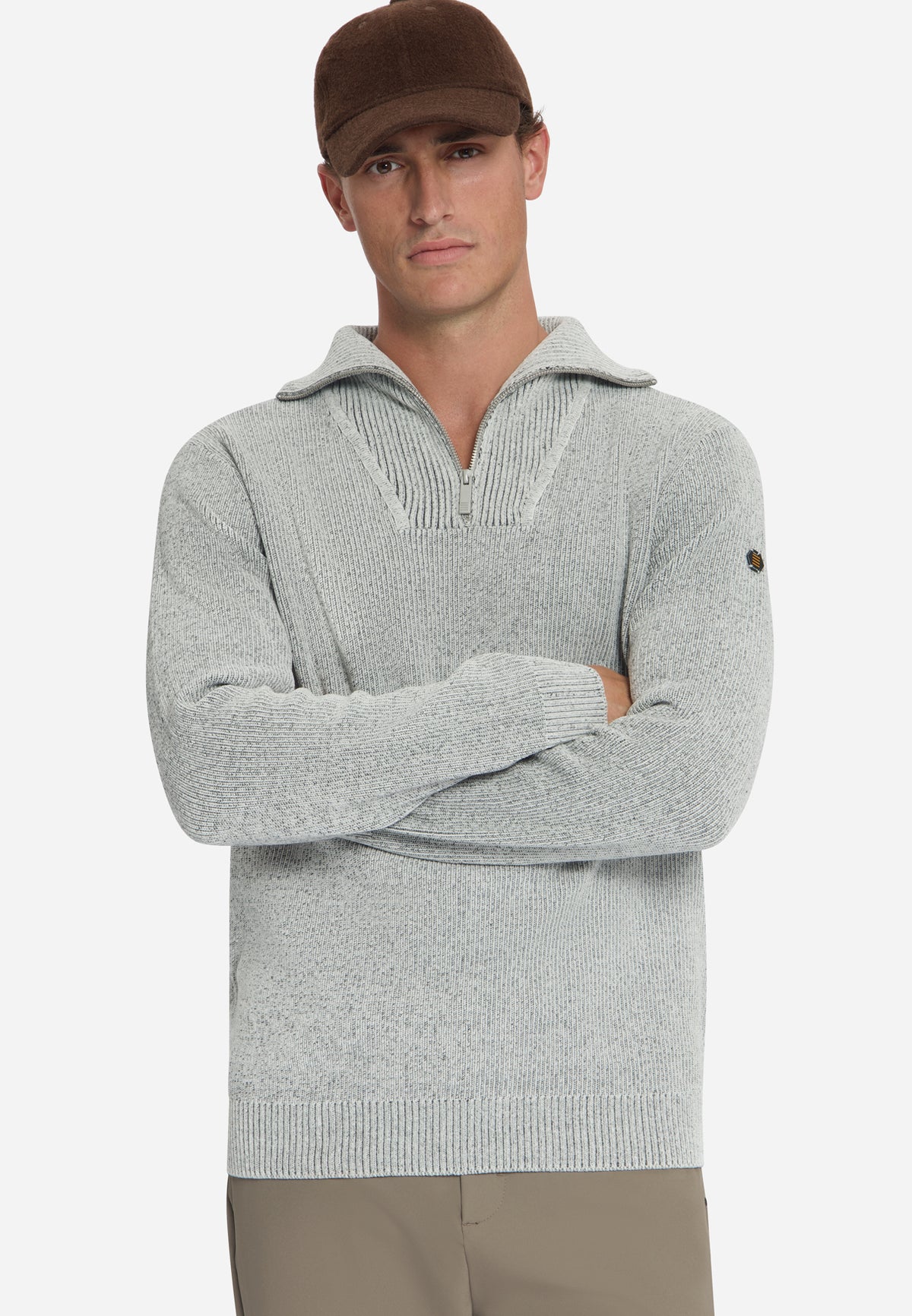 Pull doux à demi-zip | Stone