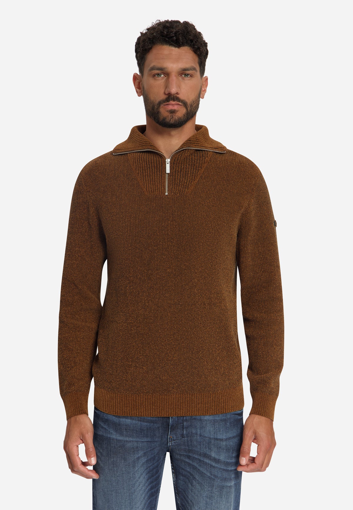 Pull doux à demi-zip | Caramel