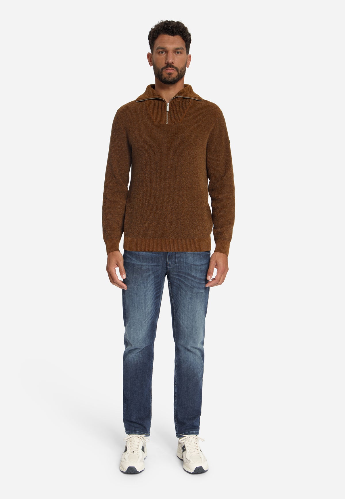 Pull doux à demi-zip | Caramel