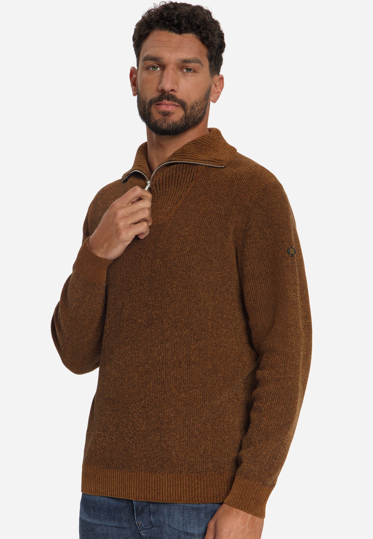 Pull doux à demi-zip | Caramel