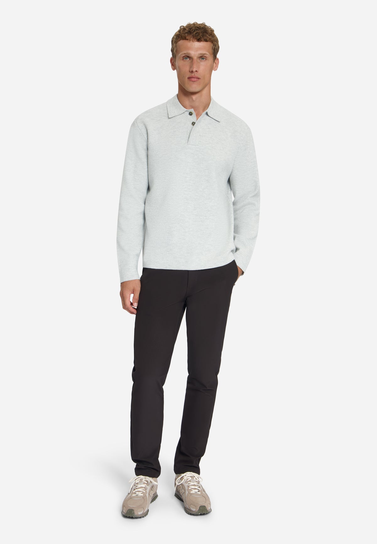 Pull polo doux au toucher | Light Grey Melange