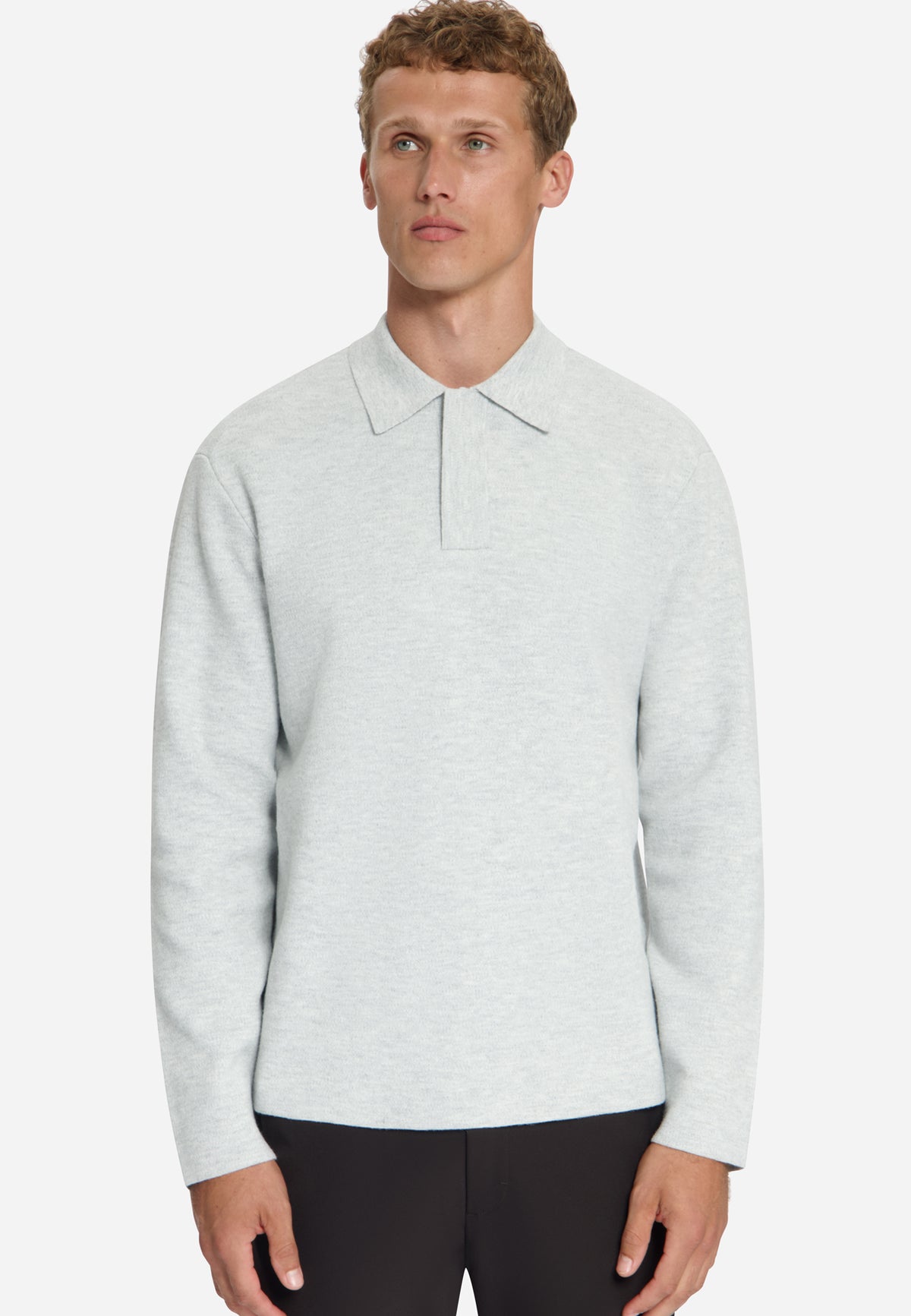 Pull polo doux au toucher | Light Grey Melange