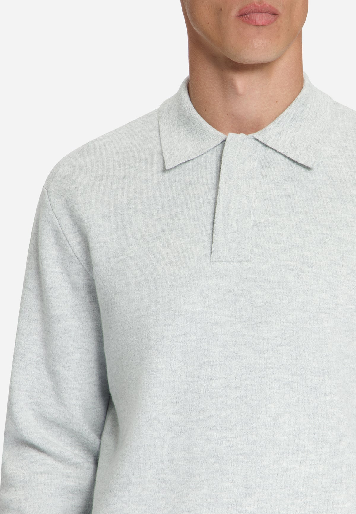 Pull polo doux au toucher | Light Grey Melange