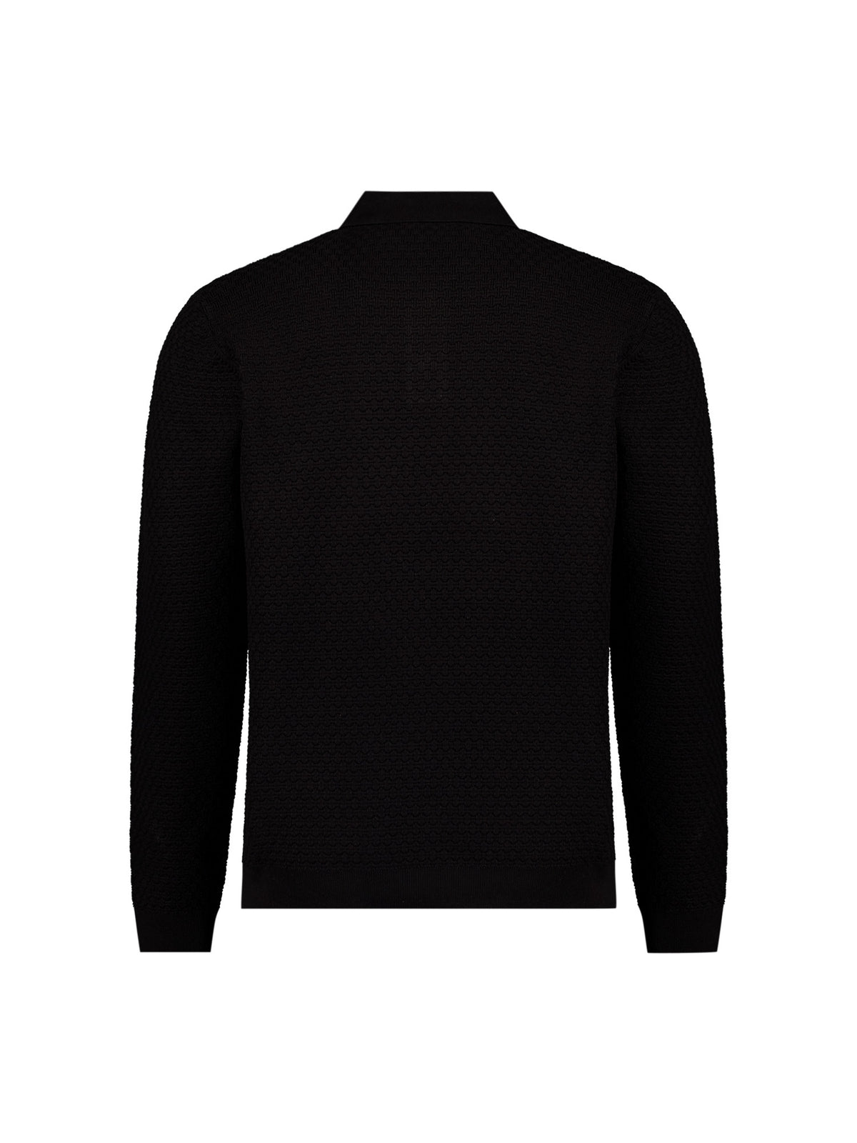 Jacquard Polo Jumper | Black