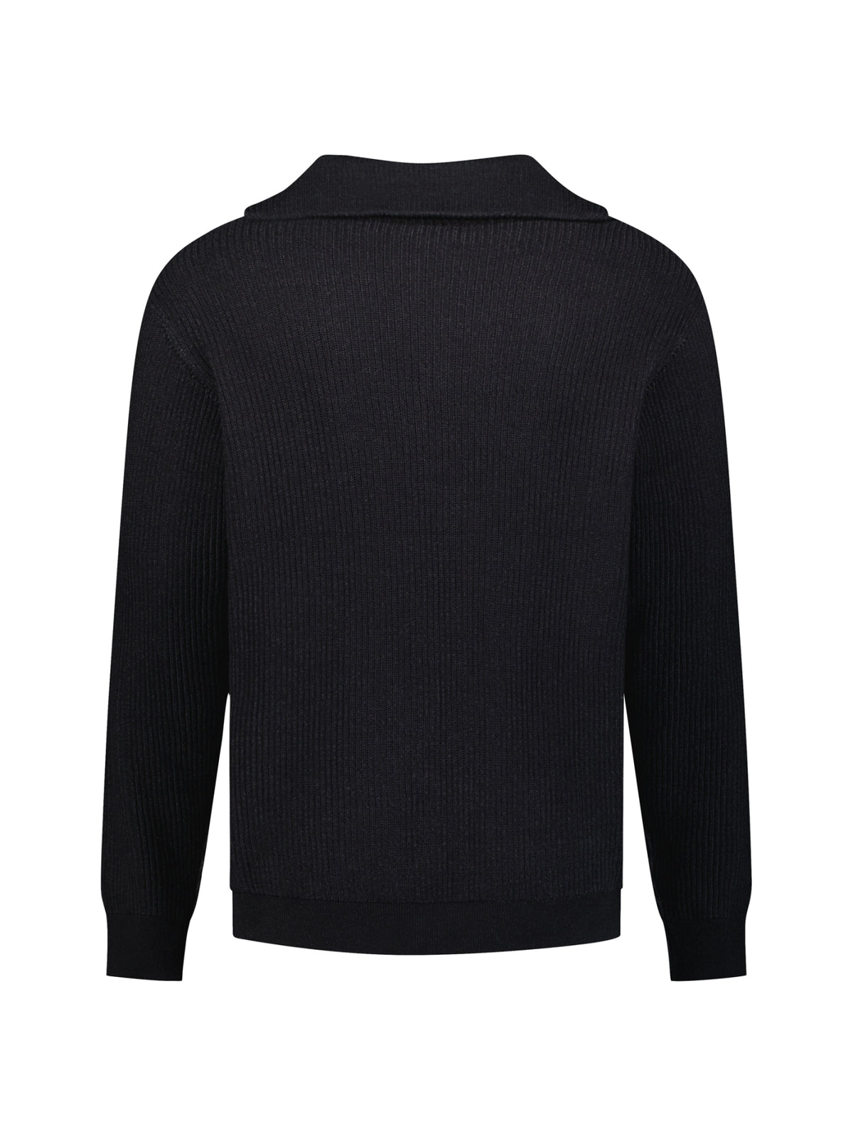 Pull côtelé à demi-zip | Black