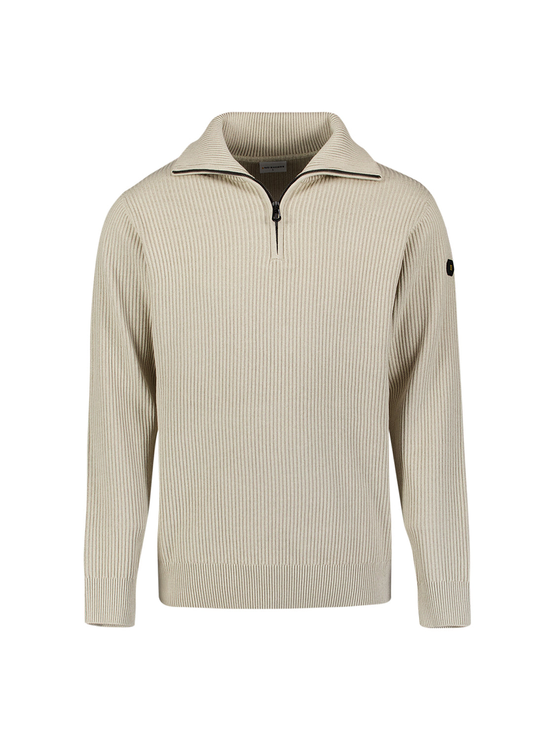 Ribbed Half Zip Jumper | Light Grey Melange