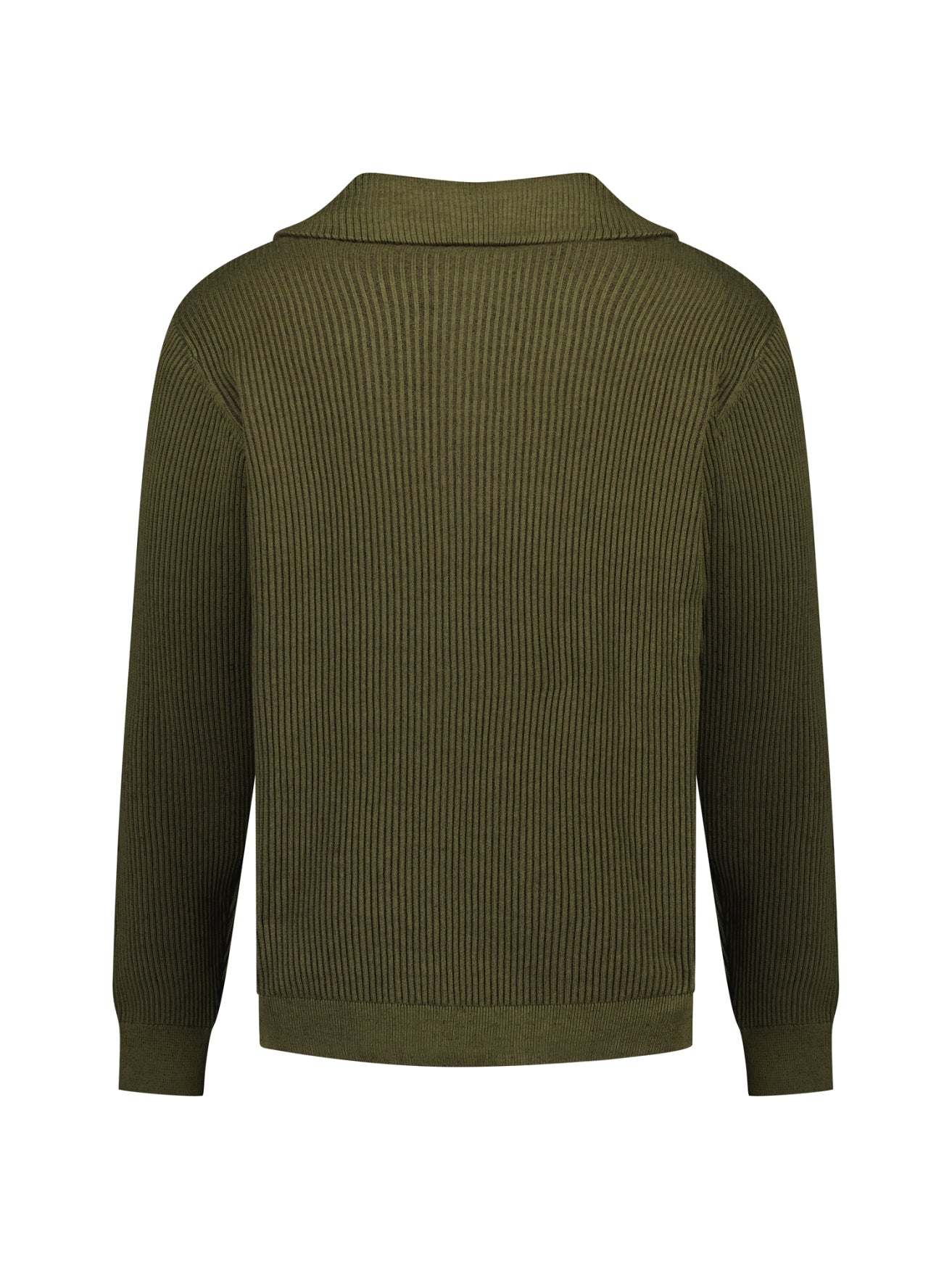 Ribbed Half Zip Jumper | Moss