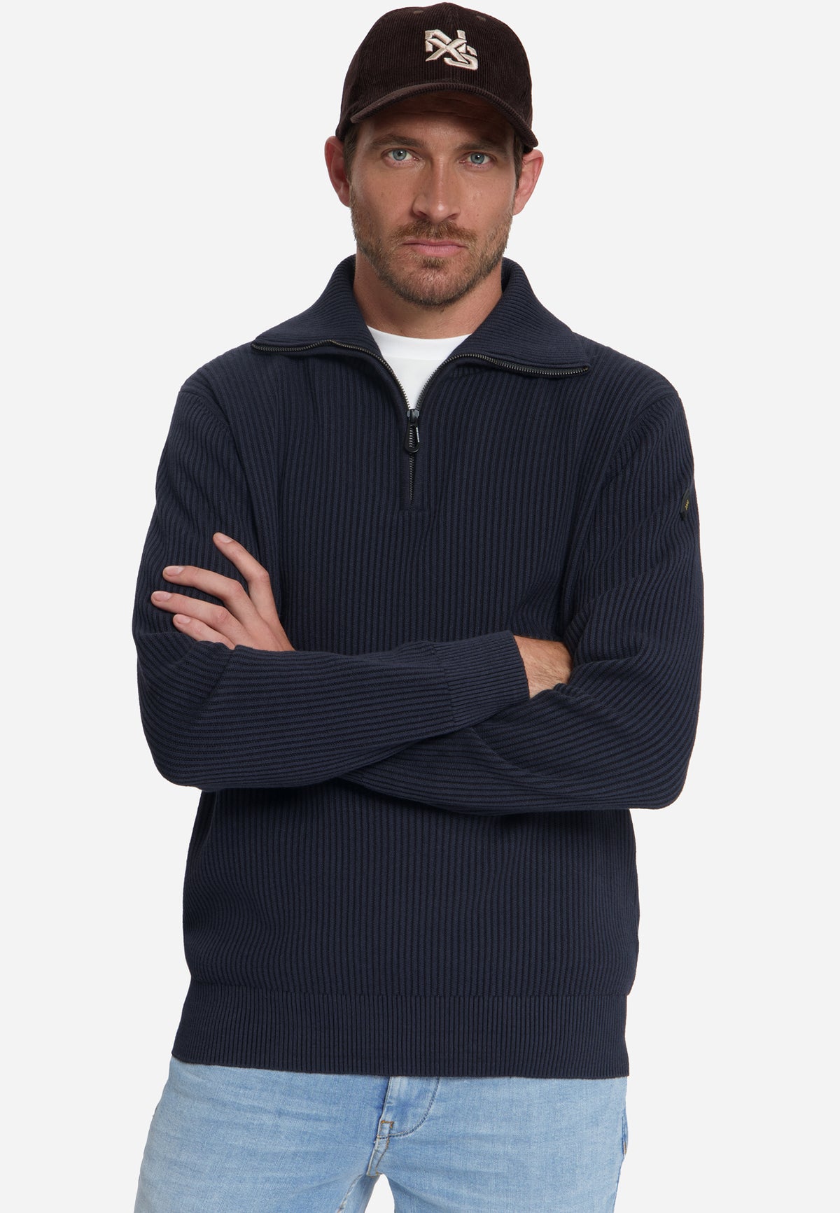Pull côtelé à demi-zip | Dark Night