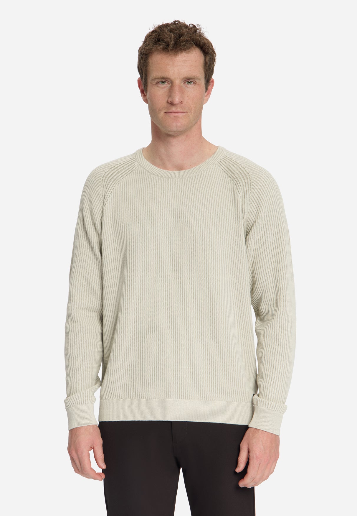 Pull col rond en maille tuck stitch | Stone