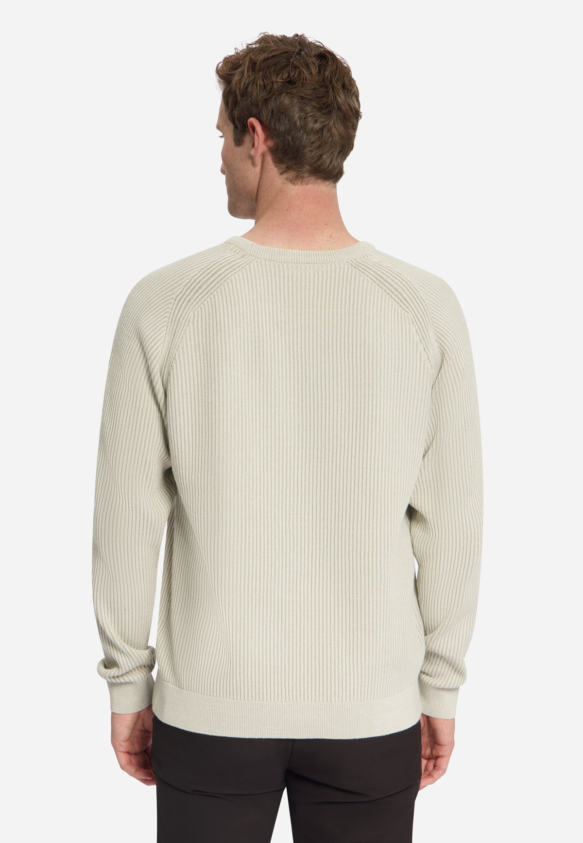 Pull col rond en maille tuck stitch | Stone