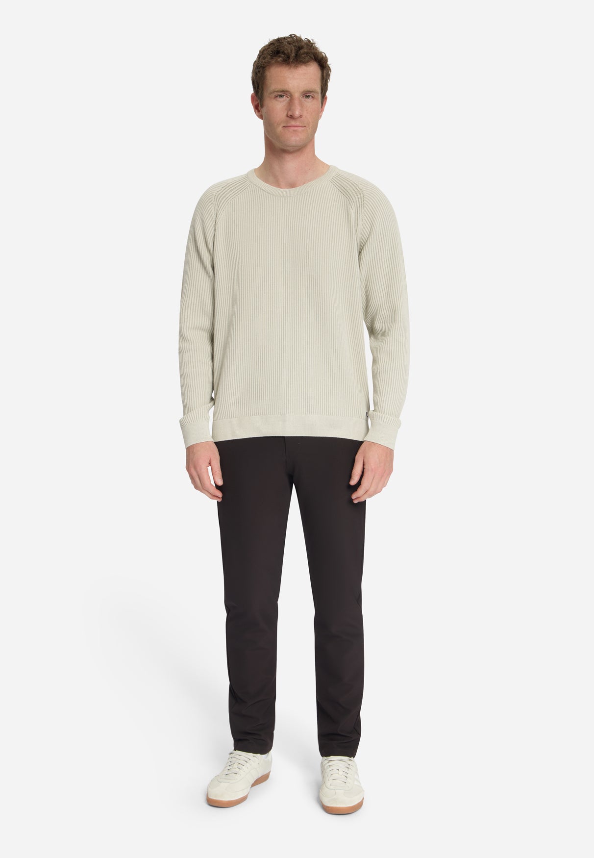 Pull col rond en maille tuck stitch | Stone