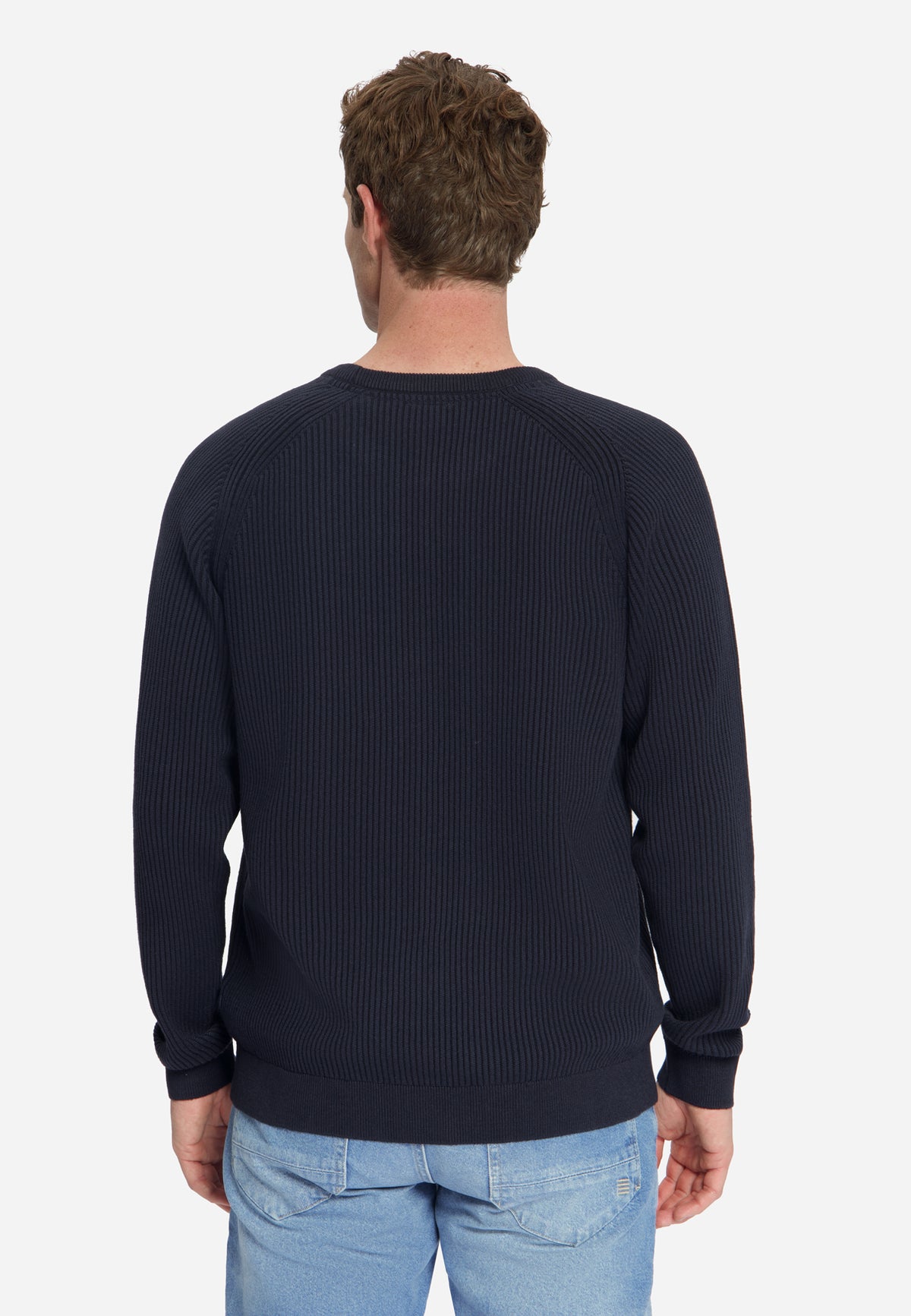 Pull col rond en maille tuck stitch | Dark Night