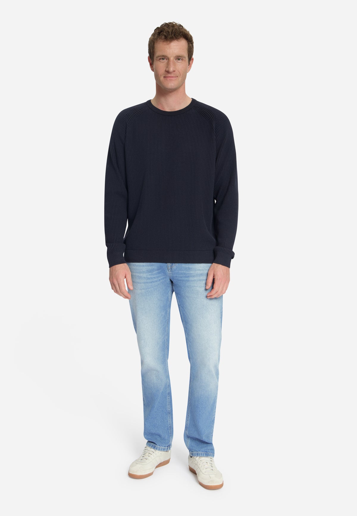 Pull col rond en maille tuck stitch | Dark Night