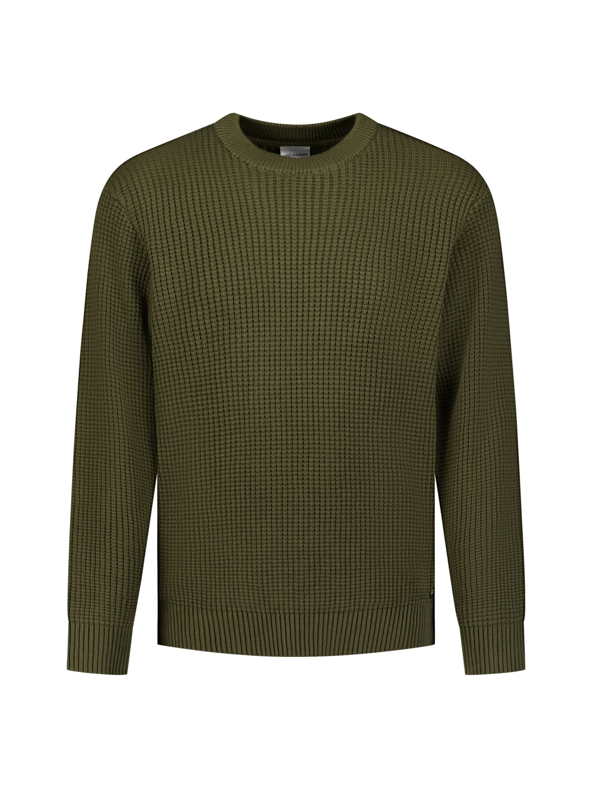 Textured Crew Neck Jumper | Moss